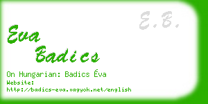 eva badics business card